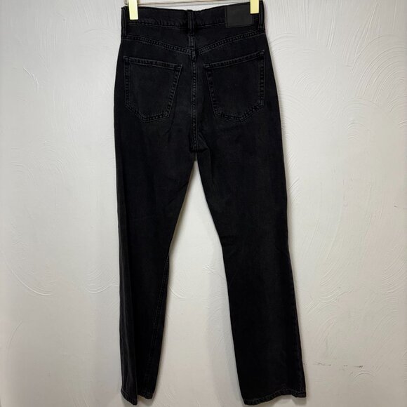 Aeropostale 90s Baggy Jeans Black Solid Dark Wash Distressed High Rise Womens 00 - Picture 6 of 7